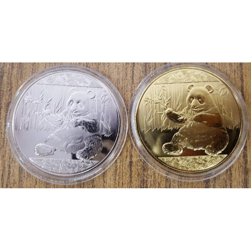 PANDAS DORADA Y PLATEADA