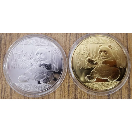 PANDAS DORADA Y PLATEADA